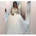 Princess Style Low Back Pattern Tulle Bridal Wedding Dress Gowns with Good Reviews